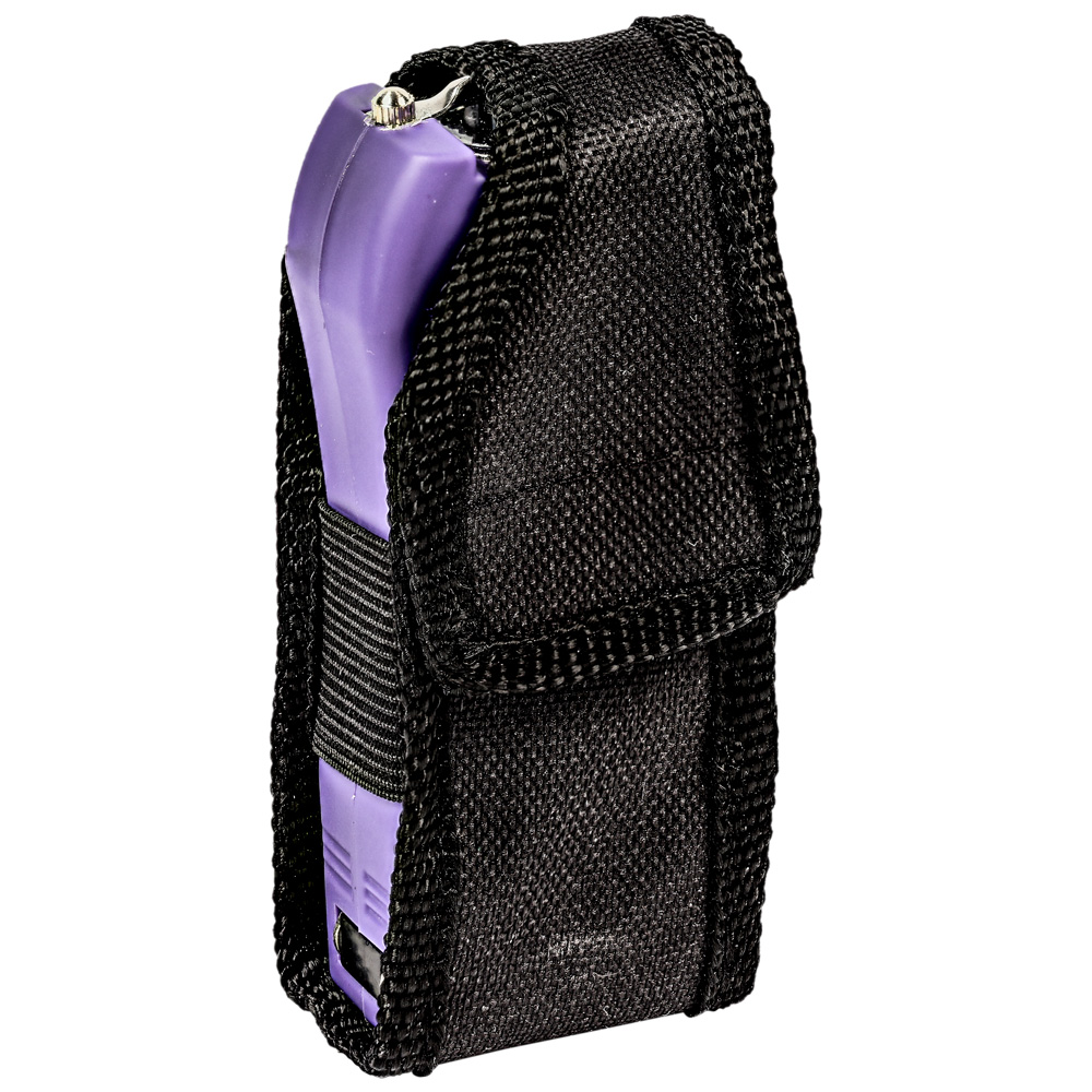 Rechargeable Runt 80,000,000 volt stun gun with flashlight and wrist strap disable pin Purple view 6